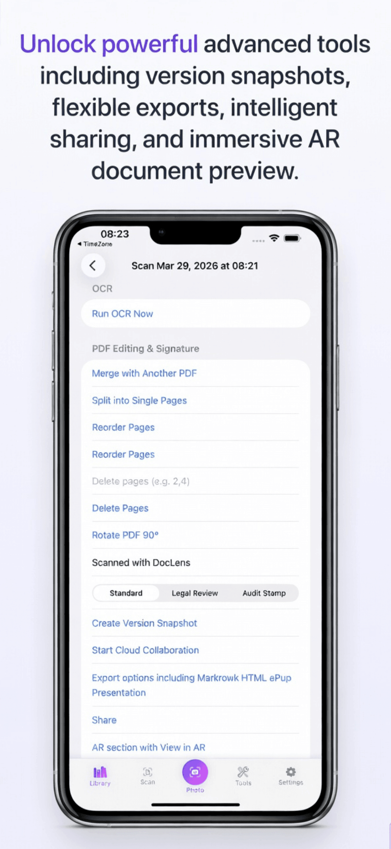 DocLens Pro Advanced Settings