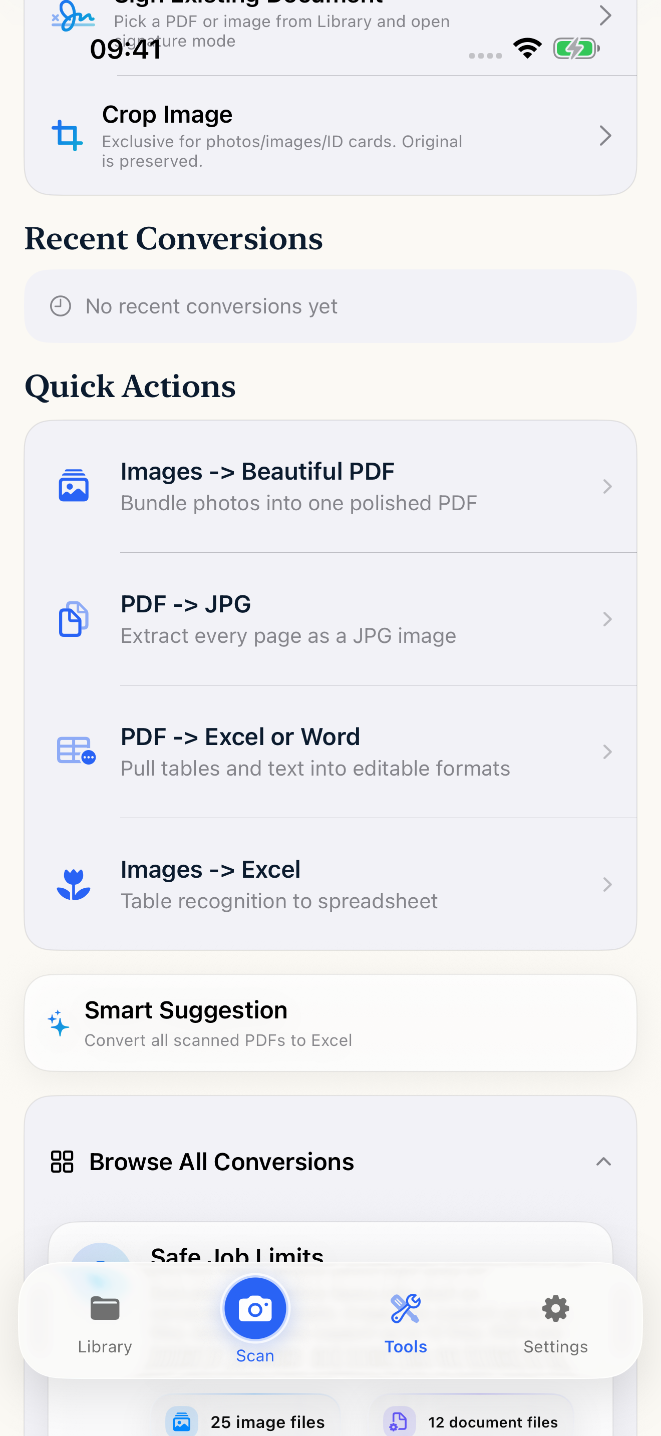 DocLens Pro conversion tools on iPhone