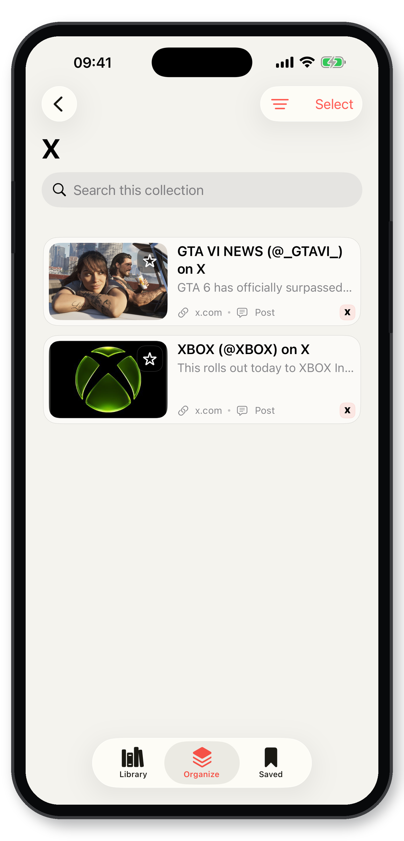 Savefold folders on iPhone