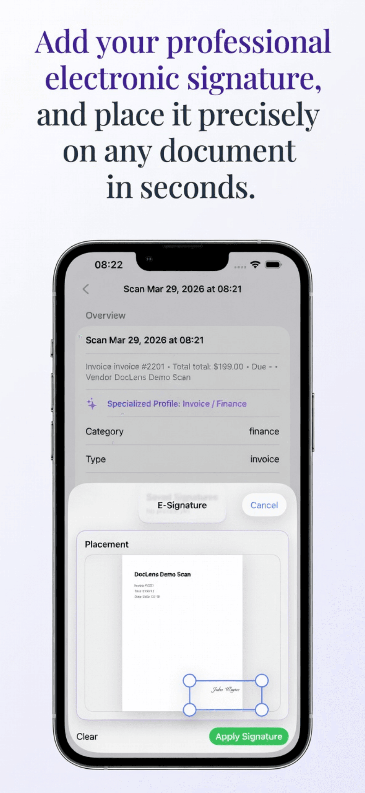 DocLens Pro Signature Mode