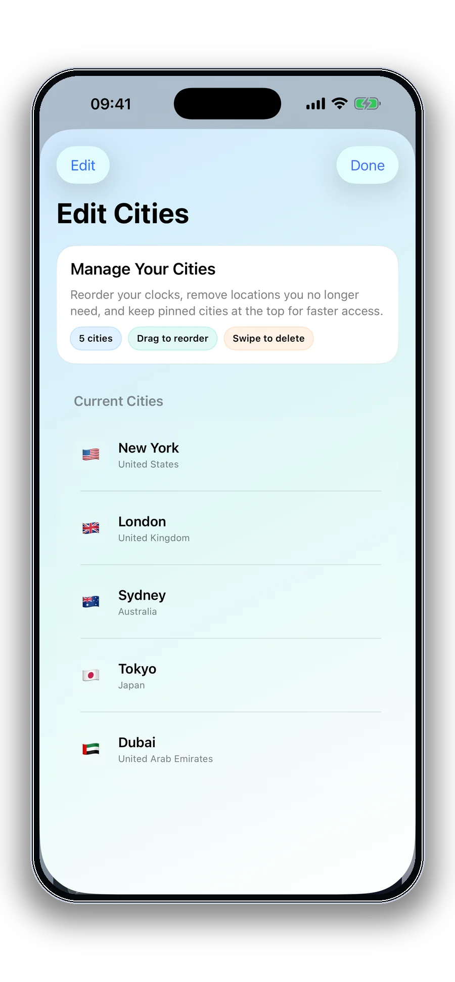 Manage cities