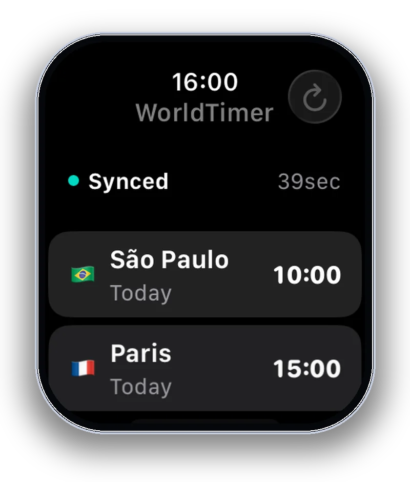Favorite cities on Apple Watch